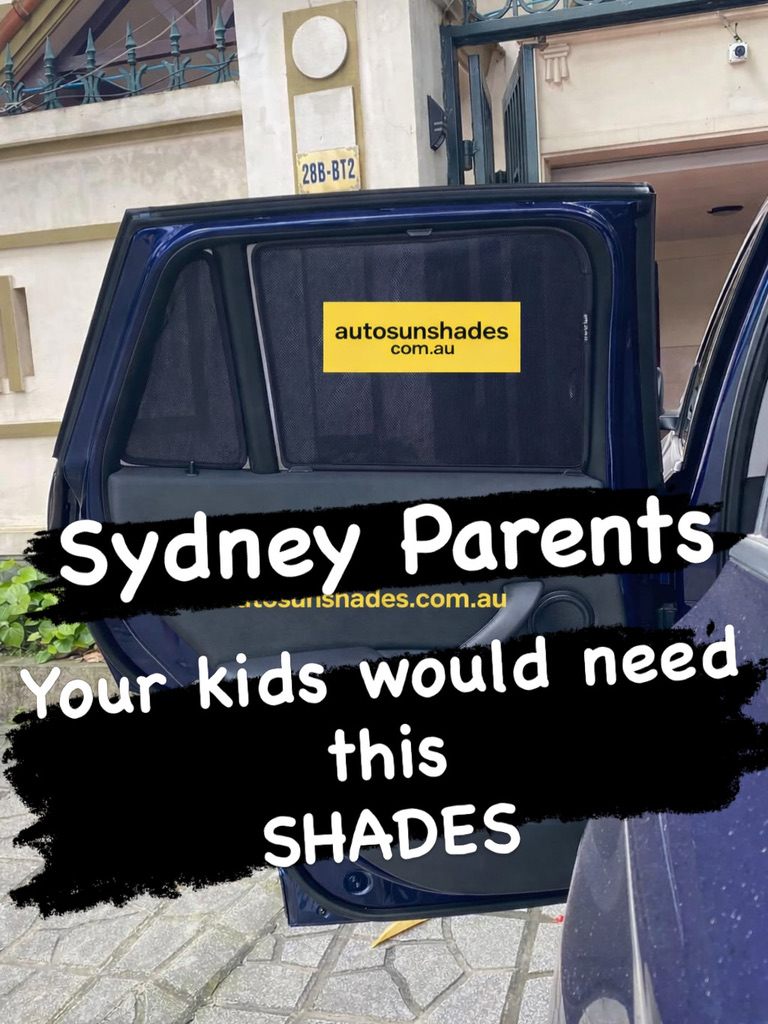 Interior car cabin protected from bright sun by installed magnetic shades